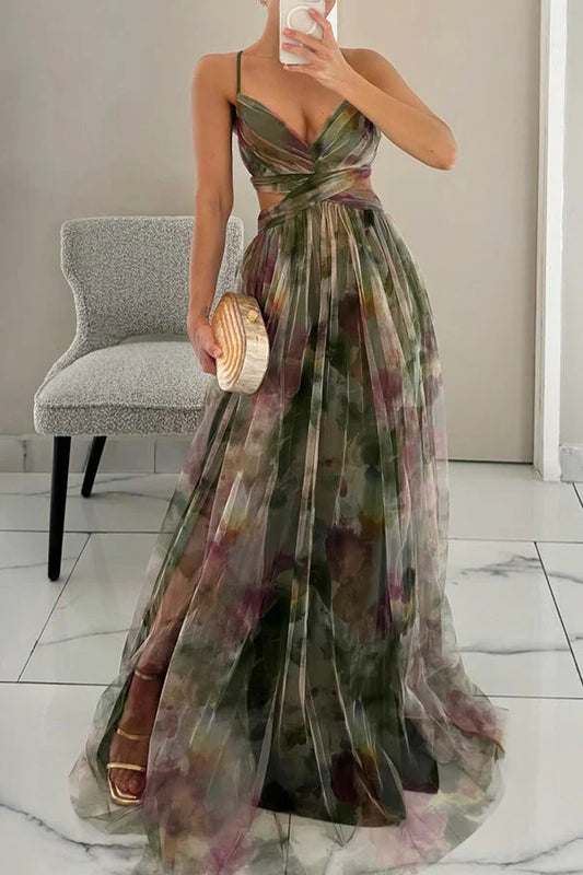 Giselle - Encantador maxi vestido con estampado floral