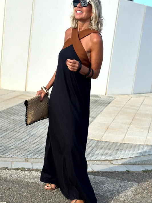 Sienna | Elegante vestido sin espalda y cuello cruzado