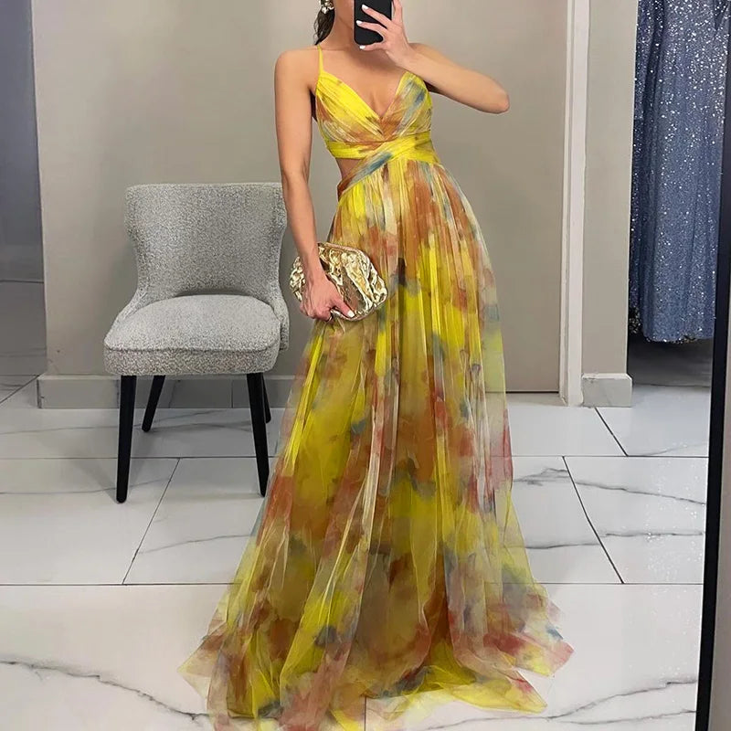 Giselle - Encantador maxi vestido con estampado floral